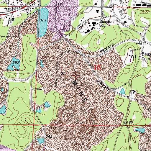 Topographic Map of Pruden Mine, AR
