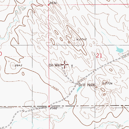 Topographic Map of 11N57E21CB__02 Well, MT