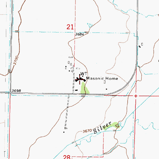 Topographic Map of 11N03W21DCCA01 Well, MT