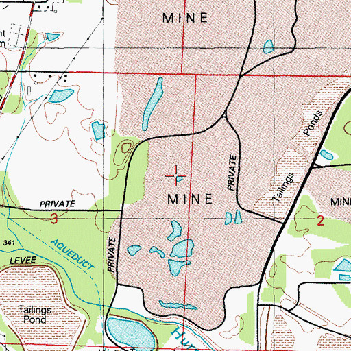 Topographic Map of Quapaw North Pit Mine, AR