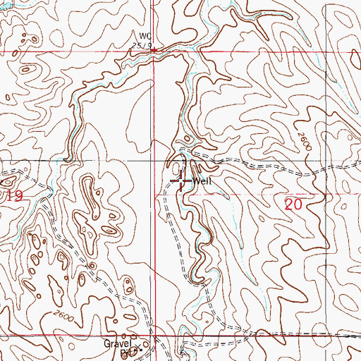 Topographic Map of 11N56E20BCCD01 Well, MT