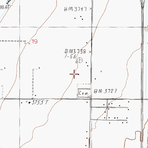 Topographic Map of 11N03W19DDAB01 Well, MT