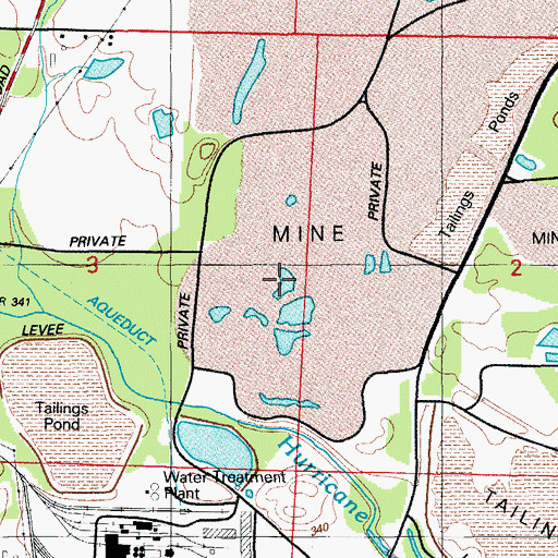 Topographic Map of Quapaw South Pit Mine, AR