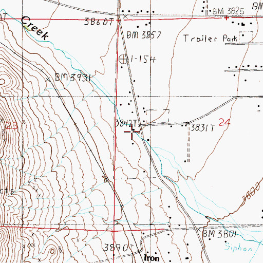 Topographic Map of 11N04W24CBBD01 Well, MT