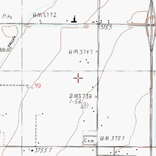 Topographic Map of 11N03W19DDDC01 Well, MT