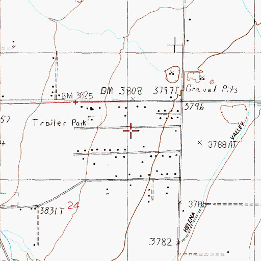 Topographic Map of 11N04W24AACB01 Well, MT