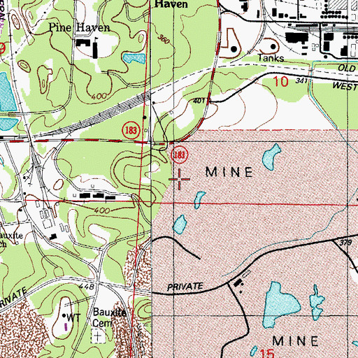 Topographic Map of Section 10 Mine, AR