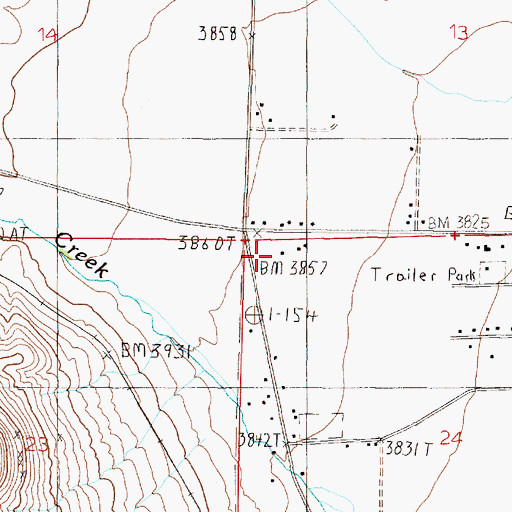 Topographic Map of 11N04W12CCCB01 Well, MT