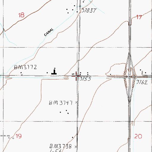 Topographic Map of 11N03W20BBBB01 Well, MT