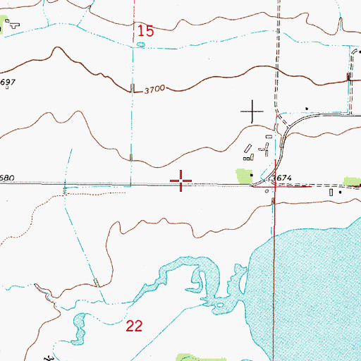 Topographic Map of 11N03W15DCDD01 Well, MT