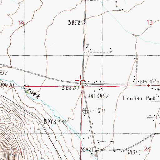 Topographic Map of 11N04W13CCCC01 Well, MT