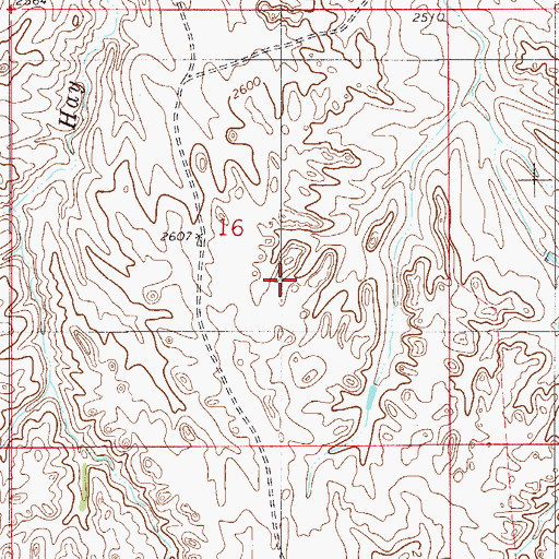 Topographic Map of 11N55E16DB__01 Well, MT