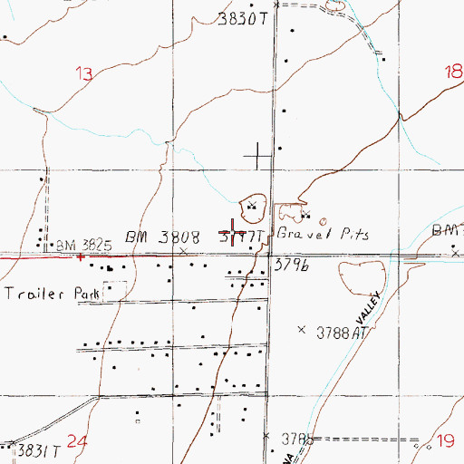 Topographic Map of 11N04W13DDD_01 Well, MT