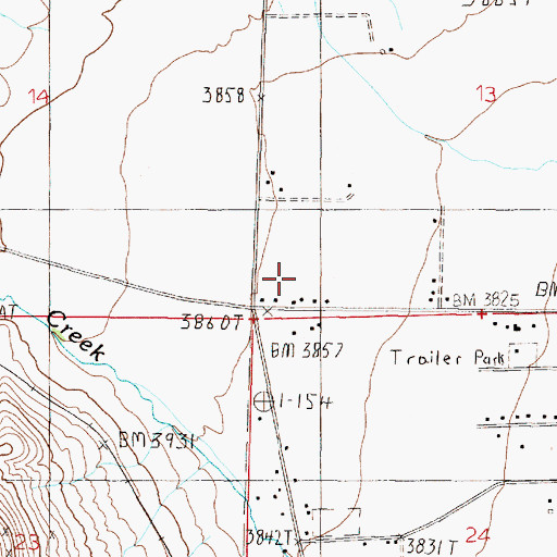 Topographic Map of 11N04W13CCC_01 Well, MT