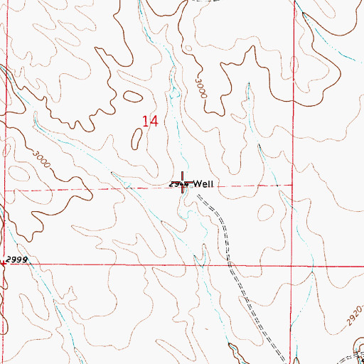 Topographic Map of 11N45E14DBDC01 Well, MT