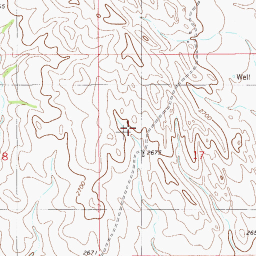 Topographic Map of 11N57E17BC__01 Well, MT