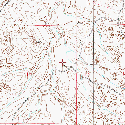 Topographic Map of 11N55E14AD__01 Well, MT