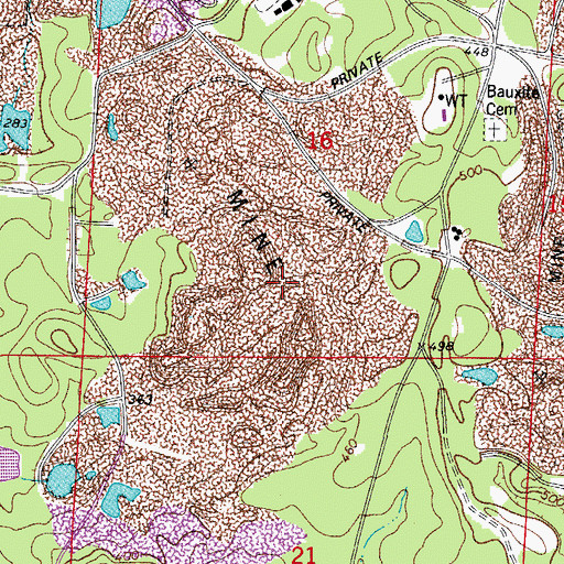 Topographic Map of Section 16 Mine, AR