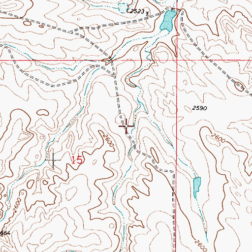 Topographic Map of 11N52E15DBBD01 Well, MT