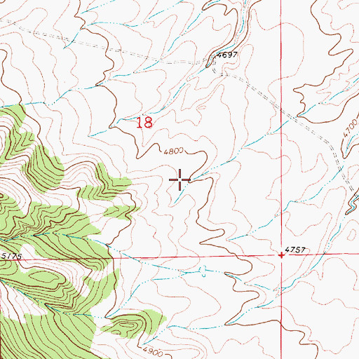 Topographic Map of 11N05E18DB__01 Well, MT