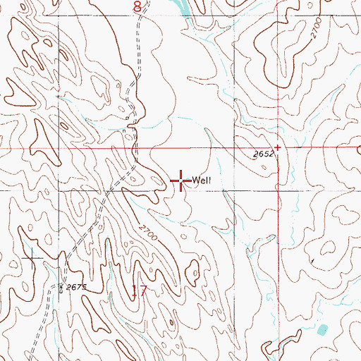 Topographic Map of 11N57E17AB__01 Well, MT