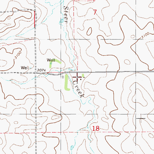 Topographic Map of 11N61E18BABA01 Well, MT