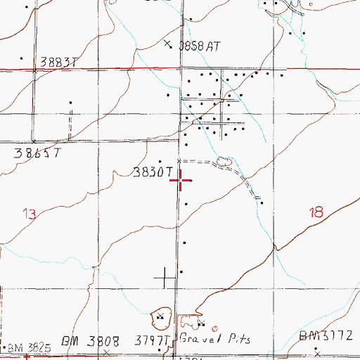 Topographic Map of 11N03W18BCCB01 Well, MT