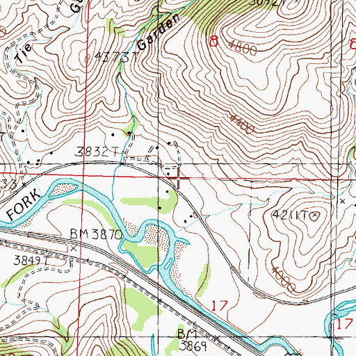 Topographic Map of 11N13W17BABA01 Well, MT