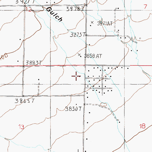 Topographic Map of 11N04W13AAAD01 Well, MT