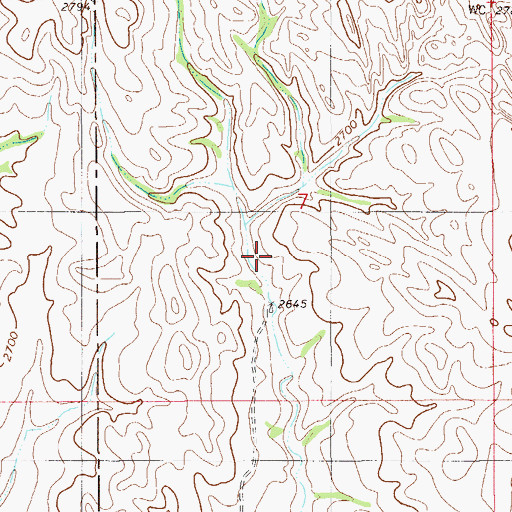 Topographic Map of 11N57E07CA__01 Well, MT