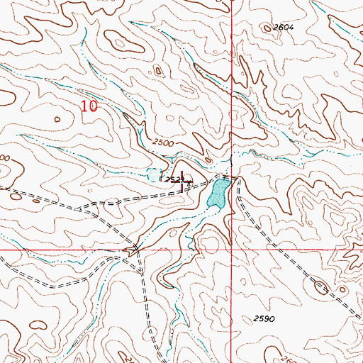 Topographic Map of 11N52E10DDBA01 Well, MT
