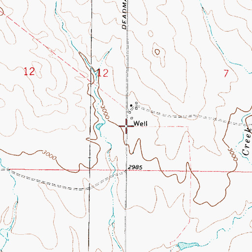 Topographic Map of 11N46E07CBCC01 Well, MT