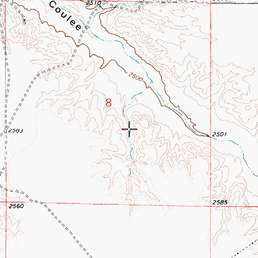 Topographic Map of 11N51E08AB__01 Well, MT