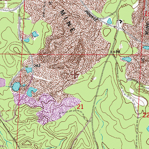 Topographic Map of Smith Mine, AR