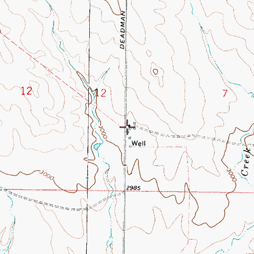 Topographic Map of 11N46E07CBCB01 Well, MT