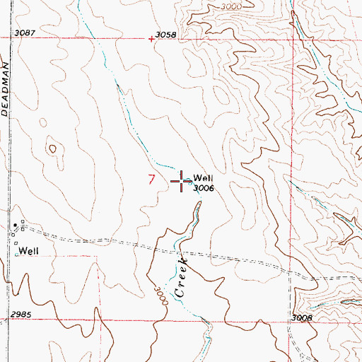 Topographic Map of 11N46E07DBAB01 Well, MT