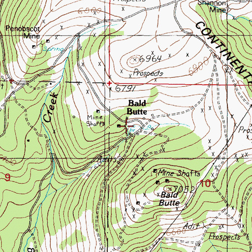 Topographic Map of 11N06W10BBC_01 Spring, MT