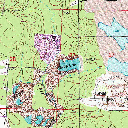 Topographic Map of Southern Acid and Sulphur Mine, AR