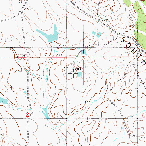 Topographic Map of 11N57E08AA__01 Well, MT