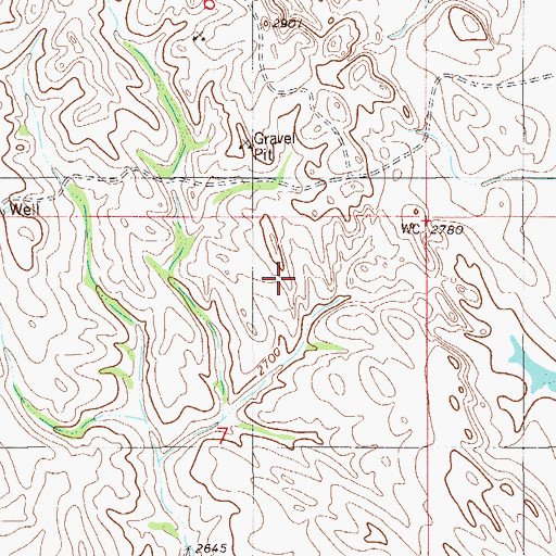 Topographic Map of 11N57E07AB__01 Well, MT