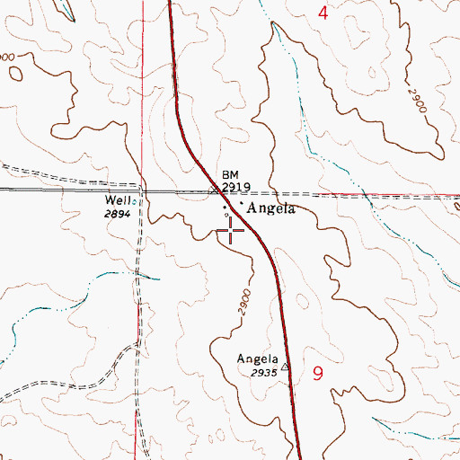 Topographic Map of 11N44E09BABC01 Well, MT