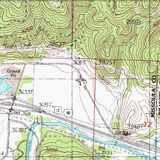 Topographic Map of 11N16W11AADC01 Well, MT