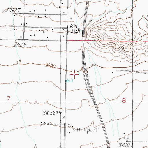 Topographic Map of 11N03W08BCBA01 Well, MT