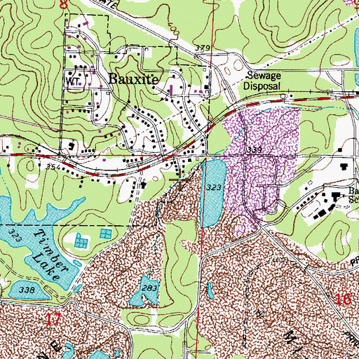 Topographic Map of Standard Mine, AR