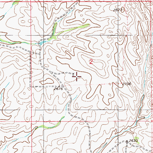 Topographic Map of 11N56E02CA__01 Well, MT