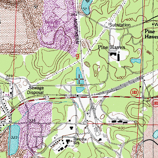 Topographic Map of Stuckey Mine, AR