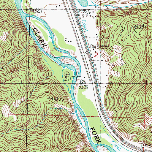 Topographic Map of 11N17W02CADA01 Well, MT