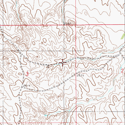 Topographic Map of 11N55E03AD__01 Well, MT