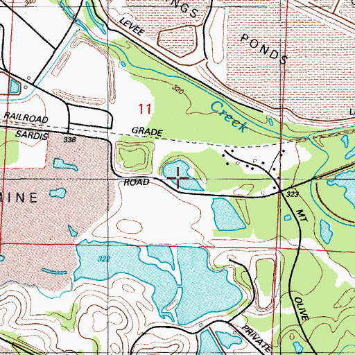 Topographic Map of Townsend Mine, AR
