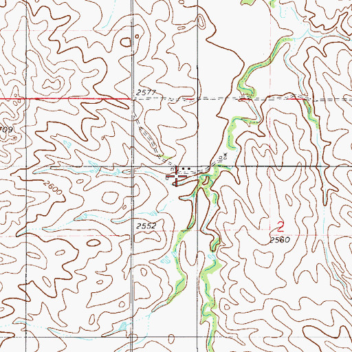 Topographic Map of 11N54E02BCAA01 Well, MT